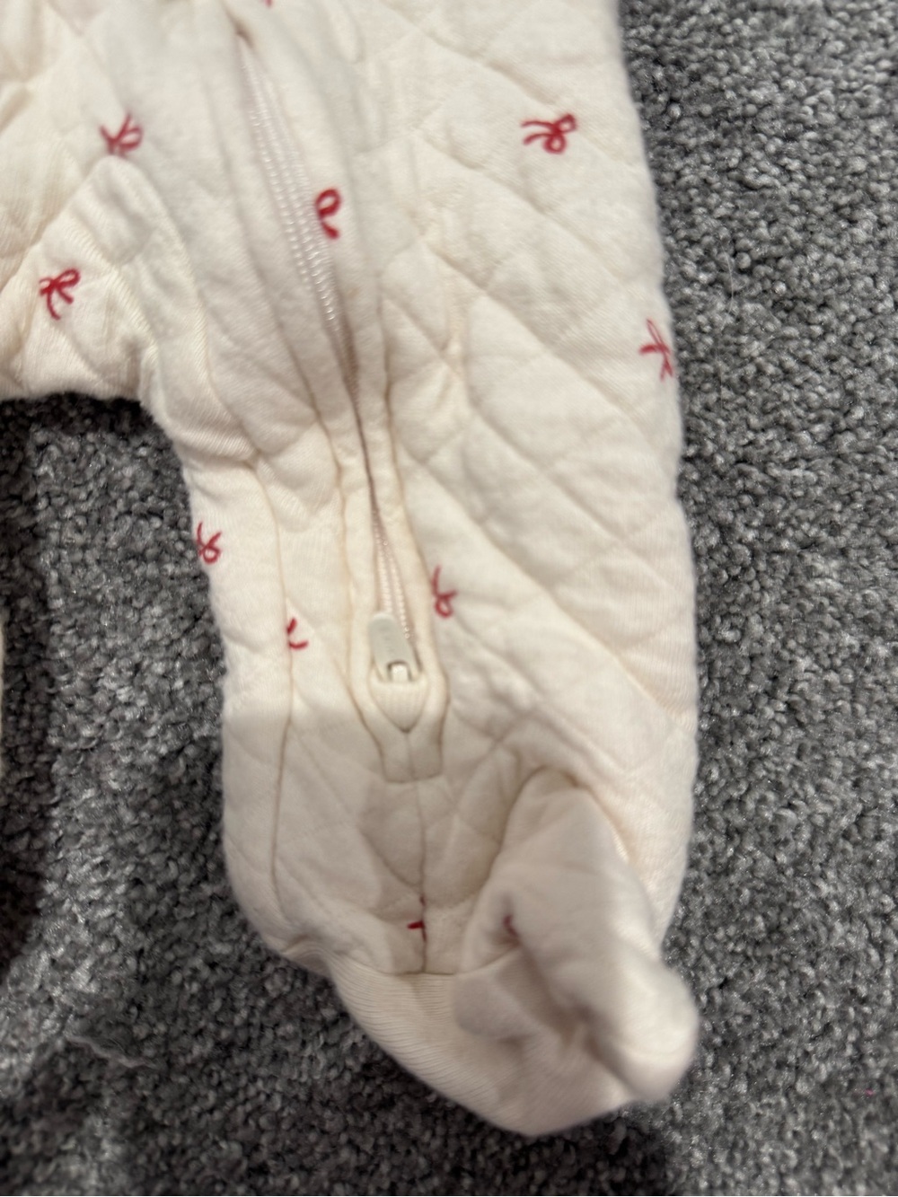 Little planet by Carters Quilted Baby One-Piece with Red Bow Print - Picture 2 of 5